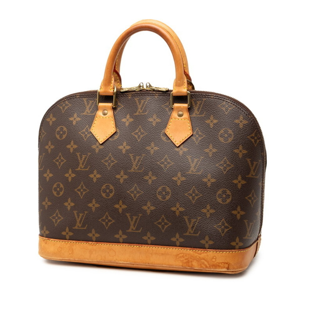 LOUIS VUITTON Authentic Brown Monogram Leather Alma PM Bag - Picture 2 of 8